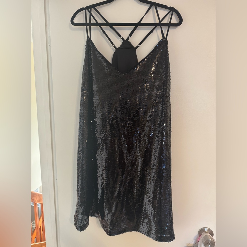 NWT- Black dress with sequins!